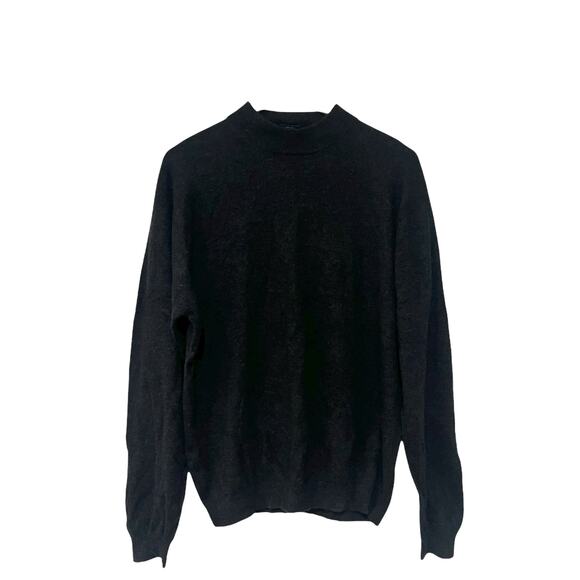 Geoffrey Beene Dark Gray Sweater Crew Neck Pullover Knit Silk Blend Men's Large - Picture 1 of 6